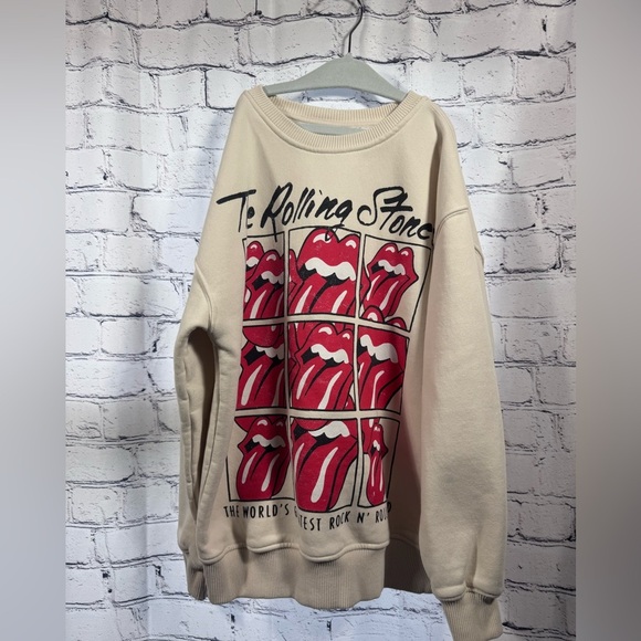 Zara Other - Zara Rolling Stones Cream Sweater